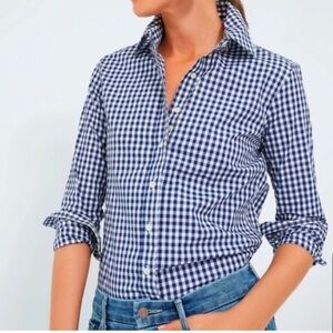 NWT UNTUCKit Belleza Buffalo Plaid Button Up Shirt in Blue & White